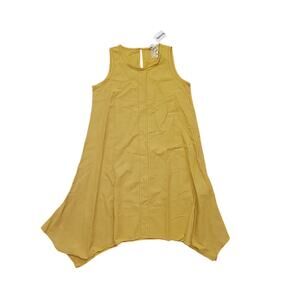Cynthia Rowley Linen Blend Size Large Mustard Sleeveless Dress